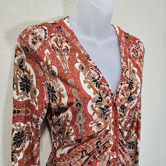 ETRO $1320 Elba Long Sleeve Midi Dress EUR 42 US 10 Luxury Italian Designer Boho - Picture 4 of 16